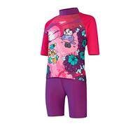 Speedo Infant Girl's Learn to Swim Sun Protection Top & Shorts | Junior Girls | Holiday Wear | UV Protection, Magic Sangria/Cherry Pink/Sweet Taro, 4 Years