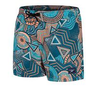 Speedo Junior Boy's 13" Watershorts | Swim Shorts | Swimming Trunks | Quick Dry | Comfort | Chlorine Resistant, Dark Petrol/Aquarium/Nectarine/White, M