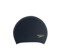Speedo Junior Unisex Long Hair Cap | Swim Cap | Snag Free | Easy-On, Black/Acid Green, One Size