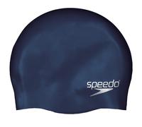 Speedo Junior Plain Moulded Silicone Hydrodynamic Durable Swimming Cap -Navy Blue