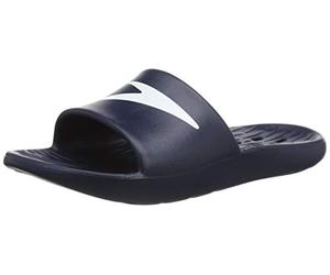 Speedo Junior Slides | Pool Sliders | Kids Footwear, Logo Navy, 11 UK Child