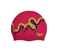 Speedo Junior Slogan Print Silicone Swim Cap - Pink/Blue