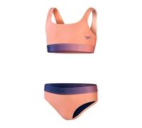 Speedo Kids Cont Band 2Pc Two Piece Swimsuit Orange/Purple 15-16 Years