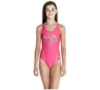 Speedo Kid's Logo Placement Splashback Swimsuit - Pop Pink/Banana Smoothie/Black, 34 Inch