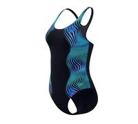 Speedo Medalist Swimsuit with Digital Print for Women Chlorine Resistant with Medium Coverage