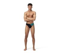 Speedo Men's Medley Logo 7cm Brief Swim Trunks Swimmers Black/Picton Blue Size 36