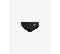 Speedo Mens Black, Lemon Drizzle Logo-print Mid-rise Swim Briefs L