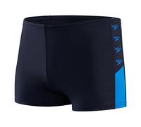 Speedo Men's Boom Logo Splice Aquashort, True Navy/Bondi Blue, 36