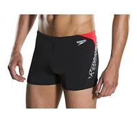 Speedo Men's Boom Splice Aquashorts - Black/White/Lava Red, Size 28