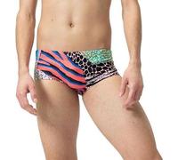 Speedo Men's 13.5cm Club Training Allover Brief Swim Trunks Swimmers Multi Red