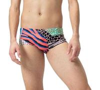 Speedo Men's 13.5cm Club Training Allover Brief Swim Trunks Swimmers Multi Red
