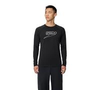 Speedo Men's End+ Long Sleeve Swim Rash Guard Top, Black, 2XL