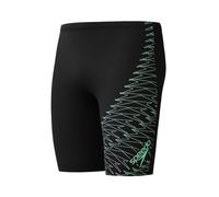 Speedo Men's Gala Medley Logo Jammer | Swim Training | Technical Fabric | Athletic Design, Black/Alfalfa Green, 26
