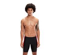 Speedo Men's Hyperboom Dive Jammer | Swim Training | Fitness | Chlorine Resistant Swimwear, Black/Fed Red/Dove Grey, 26