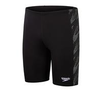 Speedo Men's Hyperboom Panel Jammer | Swim Training | Fitness | Chlorine Resistant, Black/White, 44/21