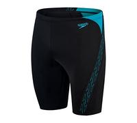 Speedo Men's Hyperboom Splice Jammer Swimming Trunks | Quick Drying | Training | Fitness | Chlorine Resistant, Black/Bolt, 26
