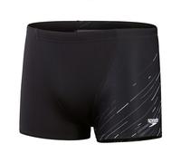 Speedo Men's Hyperboom V-Cut Aquashort | Quick Drying | Training | Fitness | Chlorine Resistant, Black/USA Charcoal/White, 28
