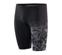 Speedo Men's Hyperboom V-Cut Jammer | Quick Drying | Training | Fitness | Chlorine Resistant, Black/Oxid Grey/USA Charcoal, 26
