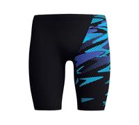 Speedo Men's Hyperboom V-Cut Jammer | Quick Drying | Training | Fitness | Chlorine Resistant Jammer, Black/Cobalt Pop, 26