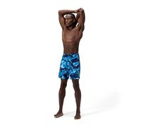 Speedo Men's Lookout Print Board Shorts | 4-Way Stretch Soft Fabric | Surf | Swim | Gym | Run | Quick Drying Swimwear Blue