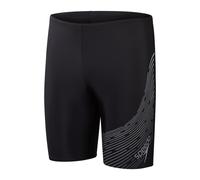 Speedo Mens Medley Lines Logo Jammer Shorts (Black)