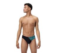 Speedo Men's Medley Logo 7cm Brief Swim Trunks Swimmers Black/Picton Blue Size 36