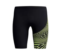 Speedo Men's Medley Logo Jamer | Swim Practice | Technical Fabric | Athletic Design, Hyper Yelow/Cobalt/Emerald, 4040