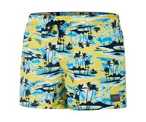 Speedo Men's Printed Leisure 14" Watershort, Empire Yellow/Pool/Vital Blue/White, XXL