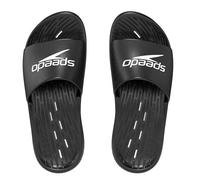 Speedo Men's Slides | Pool Sliders | Quick Dry Sandals, Pantone Black, 8