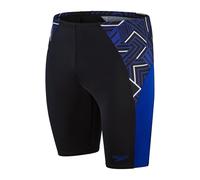 Speedo Mens Splice Geometric Pattern Swimming Jammer ShortsXXS Black GT24977
