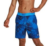 Speedo Men's Swim Trunk Knee Length Boardshort Bondi Printed, 18" Palm Palace Blue, Large