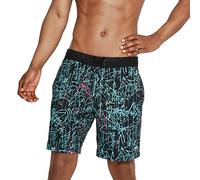 Speedo Men's Swim Trunk Knee Length Boardshort Bondi Printed, 18" Spray Porcelain, Large