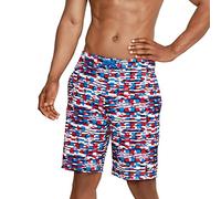 Speedo Men's Swim Trunk Knee Length Boardshort Bondi Printed, 20" Data High Risk Red, Small