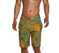 Speedo Men's Swim Trunk Knee Length Boardshort Bondi Printed, 20" Onshore Dark Ivy, Medium