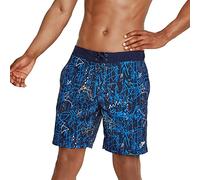 Speedo Men's Swim Trunk Knee Length Boardshort Bondi Printed, 18" Spray Vallarta Blue, Large