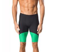 Speedo Men's Swimsuit Jammer Endurance+ Splice Team Colors,Black/Green Spark,26