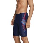 Speedo Men's Swimsuit Jammer Powerflex Printed Team Colors, Coded Red/White/Blue, 22