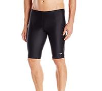 Speedo Men's Powerflex Eco Solid Jammer Swimsuit Short, New Black, 38