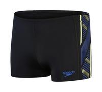 Speedo Mens Tech Panel Aqua Short Stripe Swim Brief in Black/Blue - Size 28 (Waist)