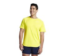 Speedo Mens Uv Swim Short Sleeve Fitness Rashguard Rash Guard Shirt, Lemon Drizzle, Small