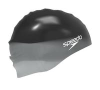 Speedo Unisex-Adult Plain Moulded Silicone Swimming Cap | Swim Essentials | Hair Protection, Black, One Size