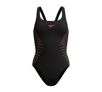 Speedo Placement Muscleback Swimsuit - Black/Pink/Orange - UK Size 32