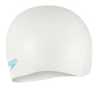 Speedo Swimming Cap - Plain Moulded Silicone - Unisex Kids - One Size - White/Blue