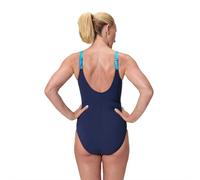 Speedo Print Luna Lustre Swimsuit Blue UK 40 Woman