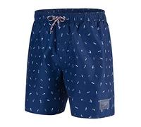 Speedo Printed Leisure Swim Shorts - Peak Drift Navy/White, X-Small