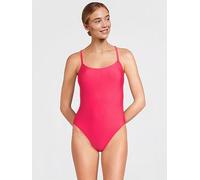 Speedo Solid Racerback 1 Piece, Pink, Size L, Women Pink