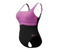 Speedo SPDSCU CNTR Eclipse Women's Swimsuit with Adjustable Straps, Black-Purple, 18