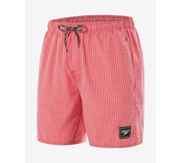 Speedo Stripe Leisure 16" Swimsuit Red White - M