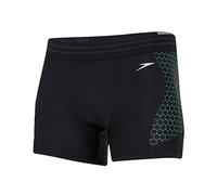 Speedo Tier One Placement Aquashort Swimwear, Men, mens, Swim Briefs, 8-12422D712, black/Green glow/Rose gold, 28