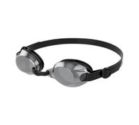 Speedo Unisex-Adult Jet V2 Swimming Goggles | Anti-fog | 100% UV Protection | Adjustable, Black/White/Chrome, One Size